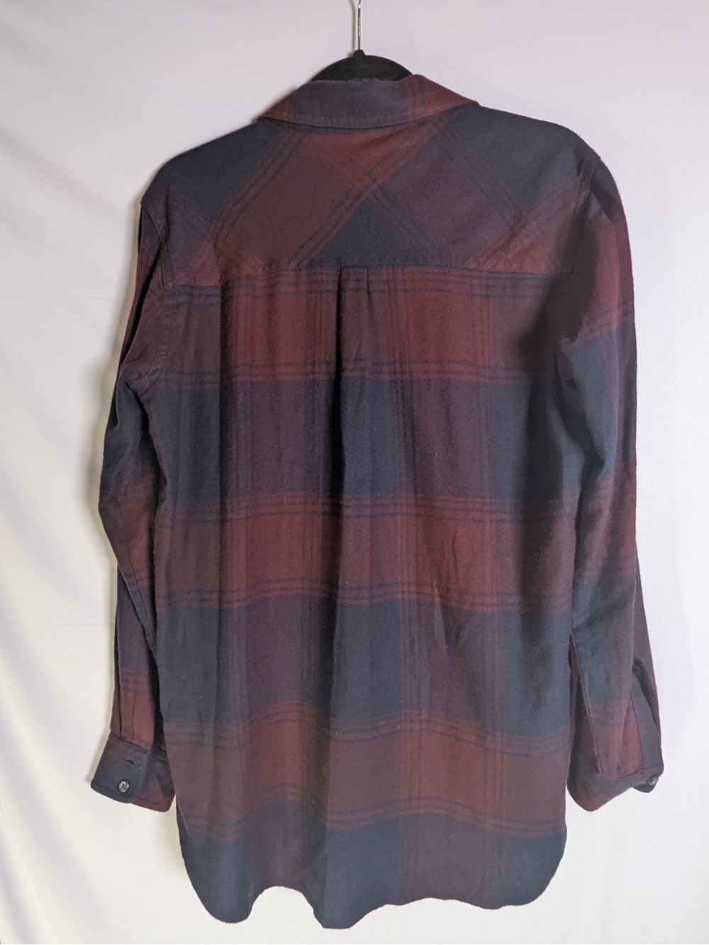 Athleta Burgundy and Black Plaid Button-Down Shirt - Picture 3 of 3
